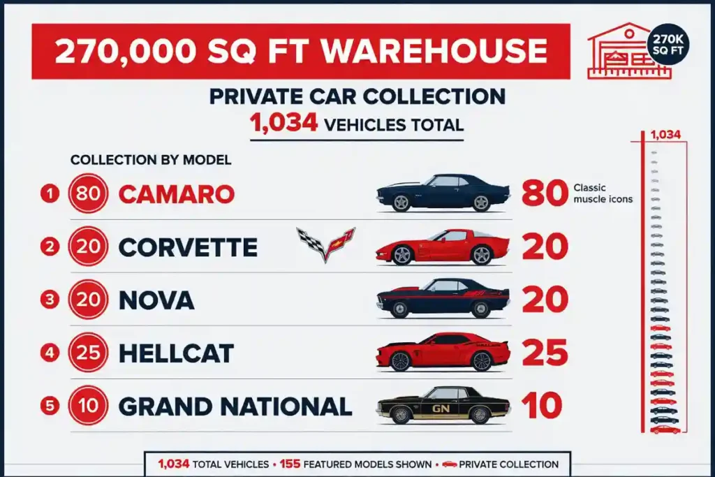 Don Baskin private muscle car collection breakdown chart