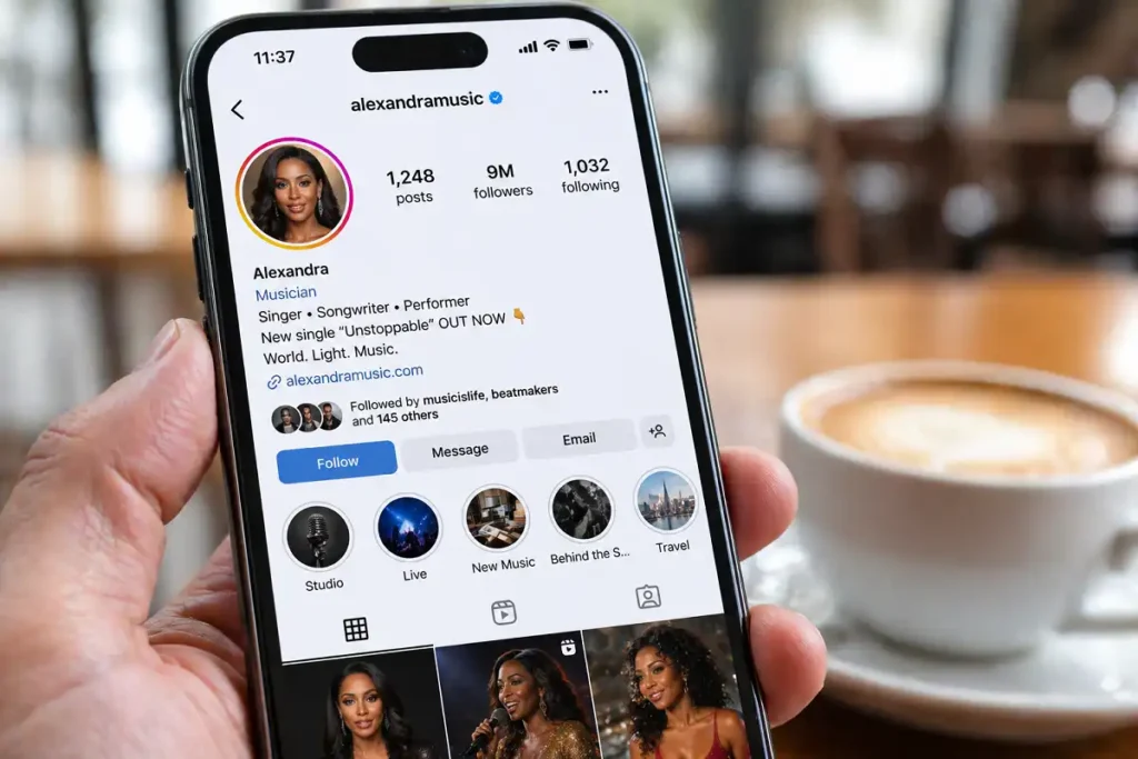 instagram celebrity profile screen
