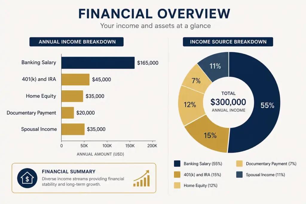 michael barnett income sources infographic