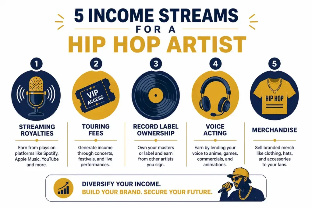 rapper income streams infographic