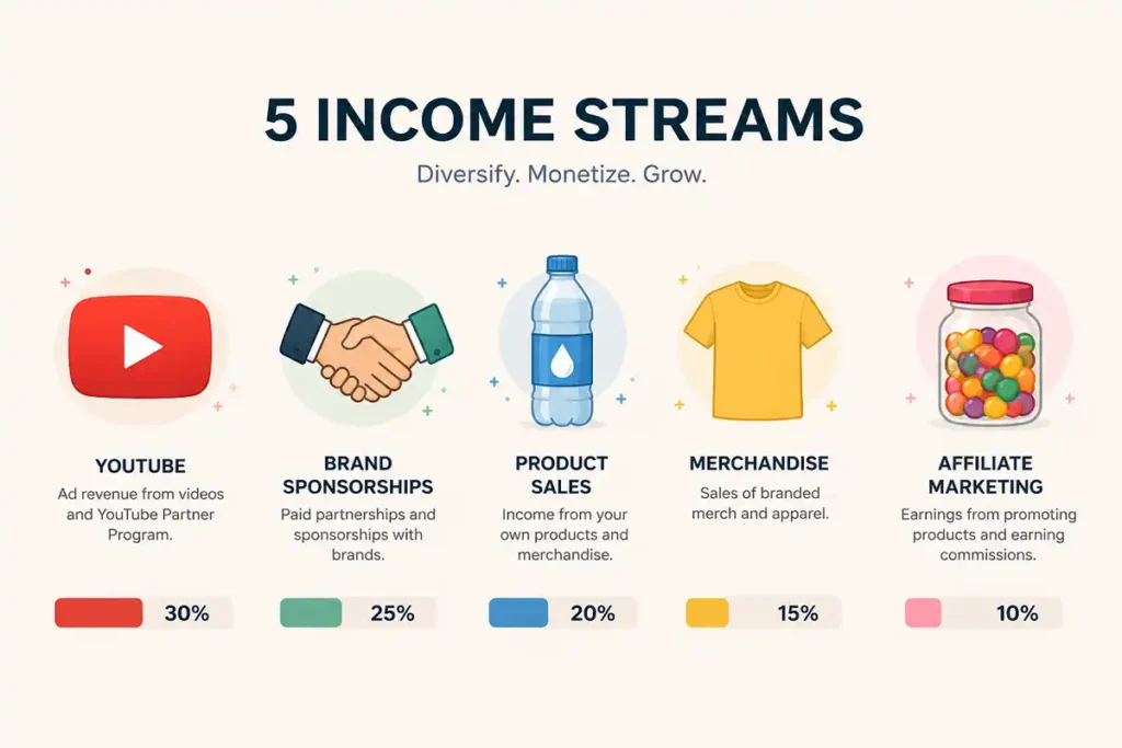 Ryan Trahan income sources chart