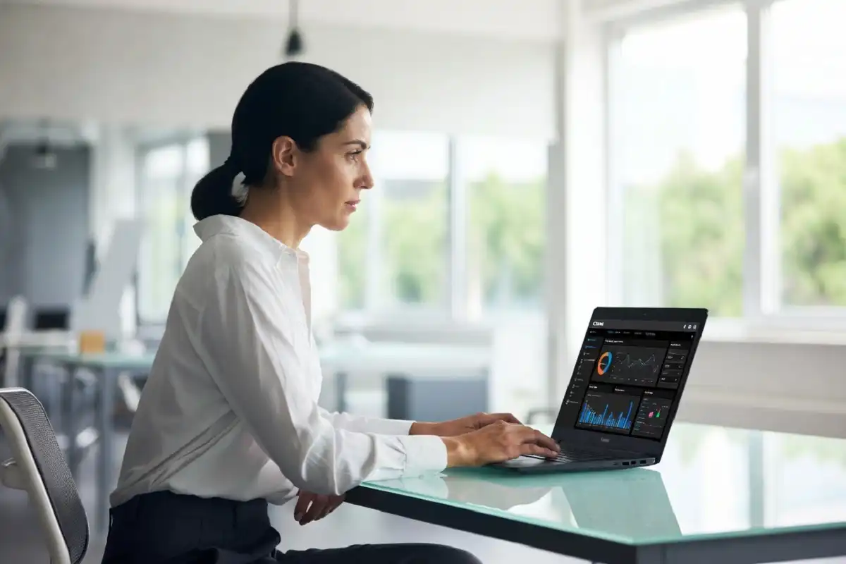 Job candidate using AI tools on laptop during interview process May 2026