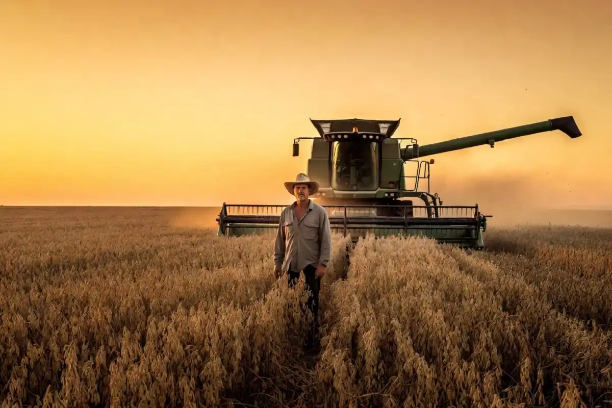 American farmer in a soybean field as the China ag purchase deal reshapes export hopes
