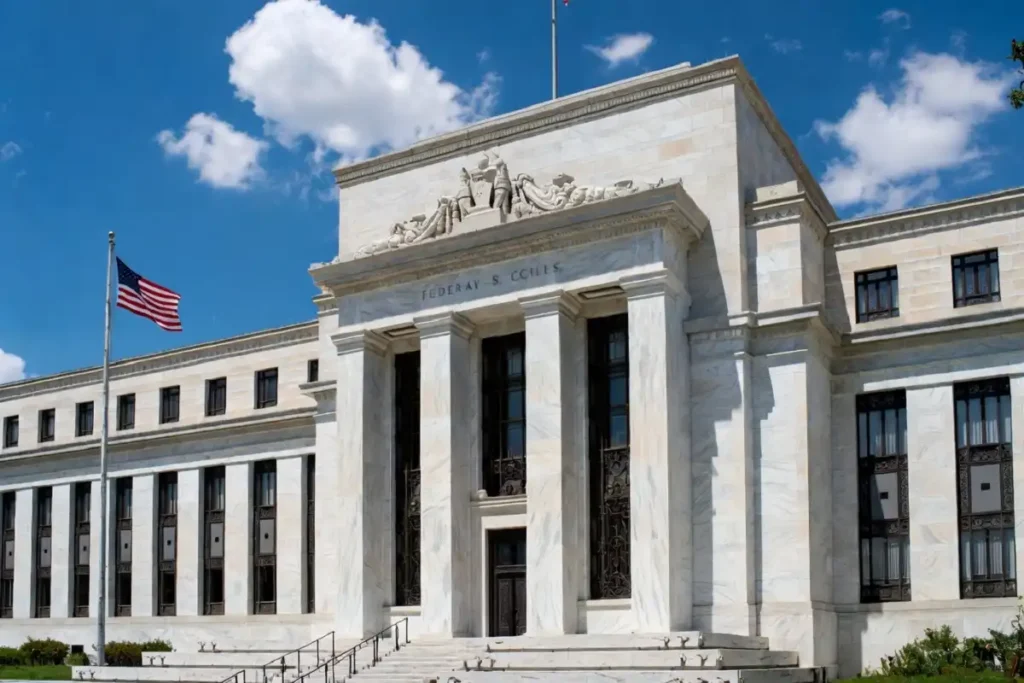 Federal Reserve headquarters in Washington DC as the Fed holds interest rates in May 2026