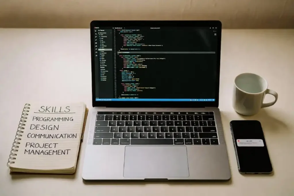 Workspace showing notes on top AI skills in demand for career advancement in 2026