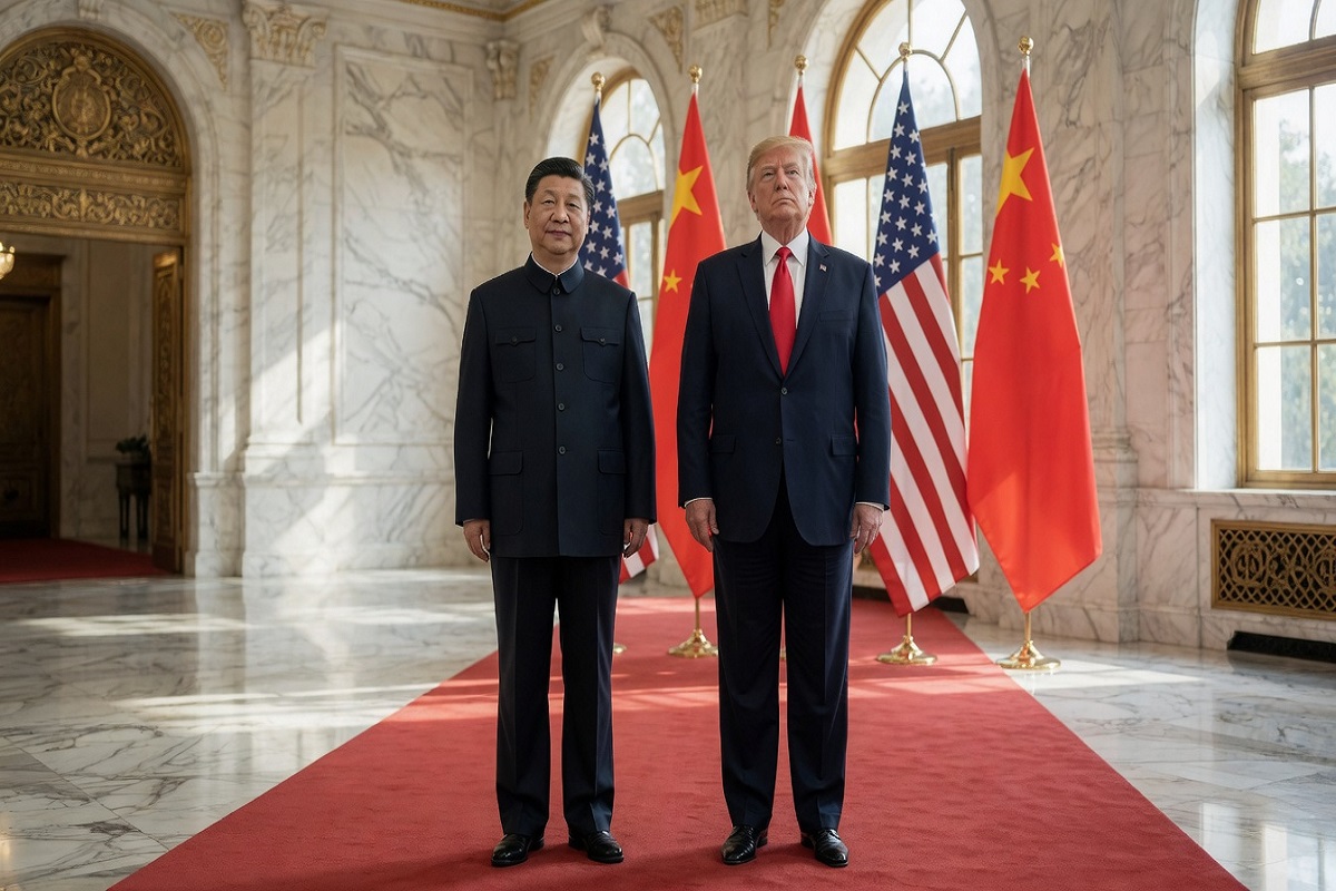 Trump-Xi summit welcome ceremony at the Great Hall of the People in Beijing