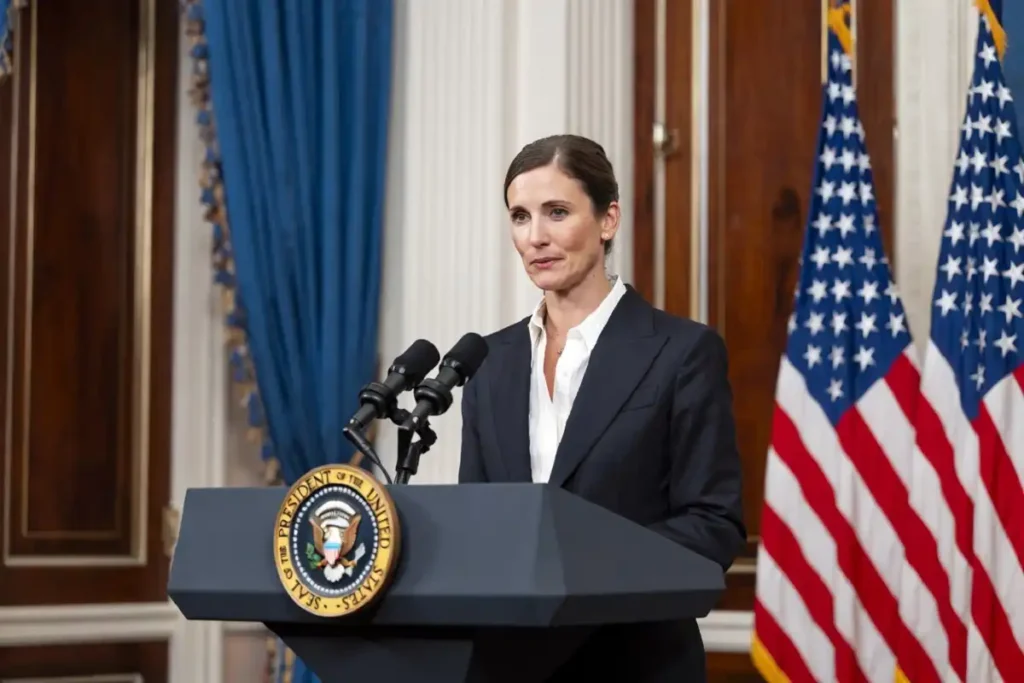 Dana Perino serving as White House Press Secretary under President George W. Bush