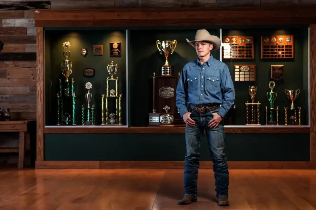 Don Gay receiving PRCA world championship title in bull riding