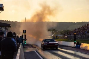 NMCA drag racing championship at Tennessee dragstrip, muscle car launch