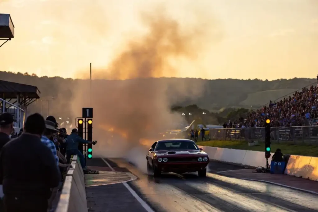 NMCA drag racing championship at Tennessee dragstrip, muscle car launch