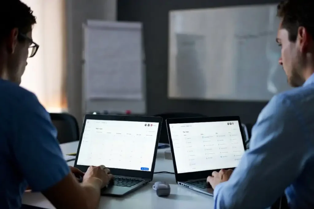 Team using async collaboration tools to support a four-day workweek