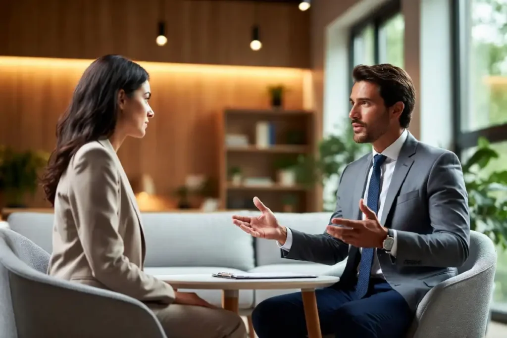 Job candidate discussing a four-day workweek schedule during an interview