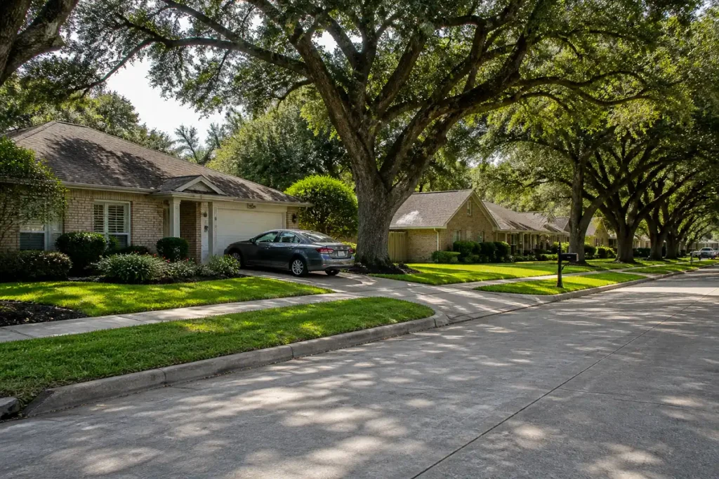 Lake Jackson Texas residential neighborhood scene