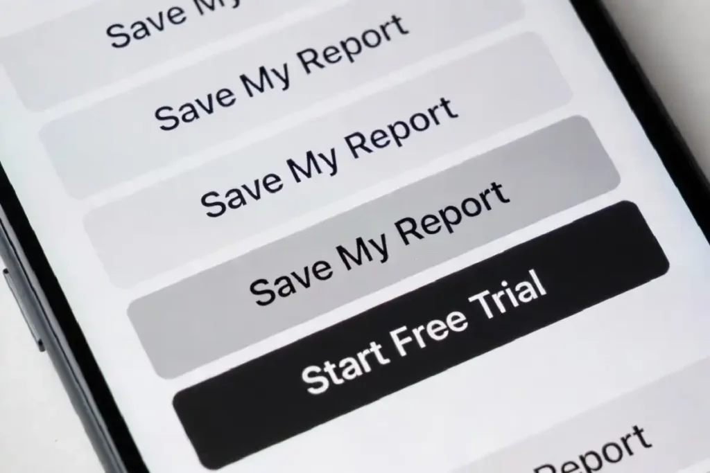 A mobile app screen demonstrating clear, on-brand button labels and action-oriented microcopy design