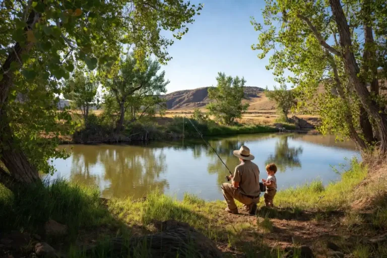 Families fishing at Liam Knight Pond during Corrales Outdoor Adventure Day 2026