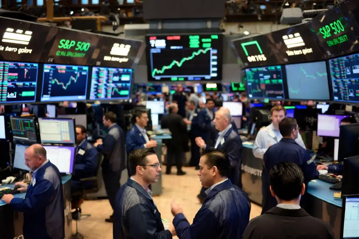 S&P 500 record close June 2026 displayed on a New York Stock Exchange trading floor screen