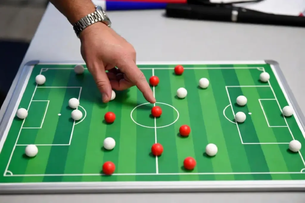 Tactical formation board showing Portugal's 2026 World Cup squad setup