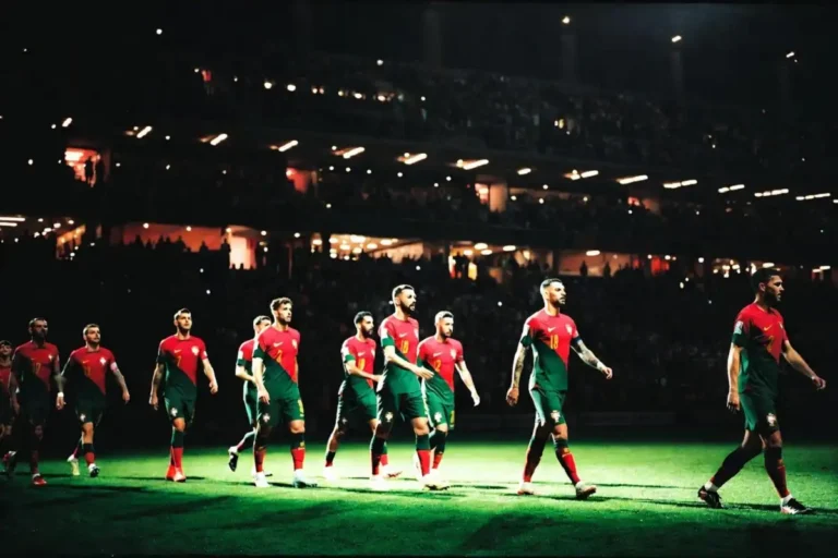 Portugal national team walking onto the pitch at the 2026 World Cup