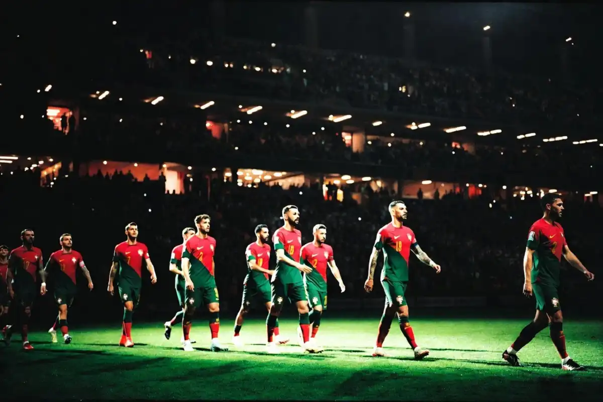 Portugal national team walking onto the pitch at the 2026 World Cup