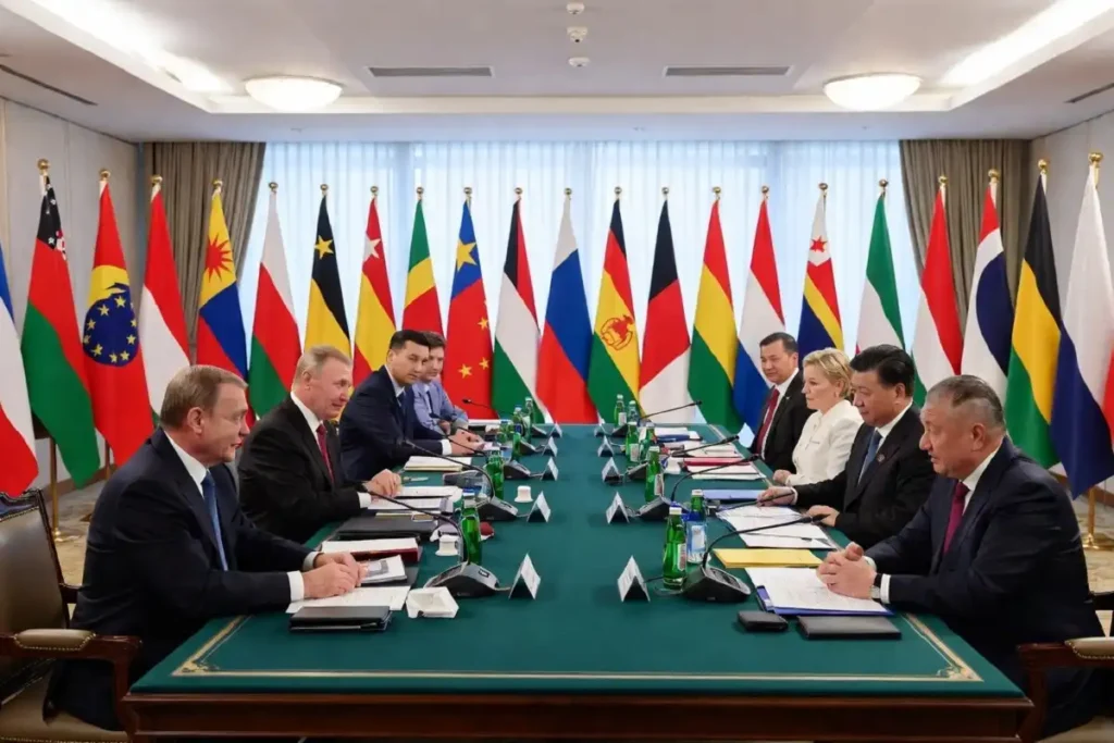 US and China leaders at diplomatic summit discussing Taiwan relations
