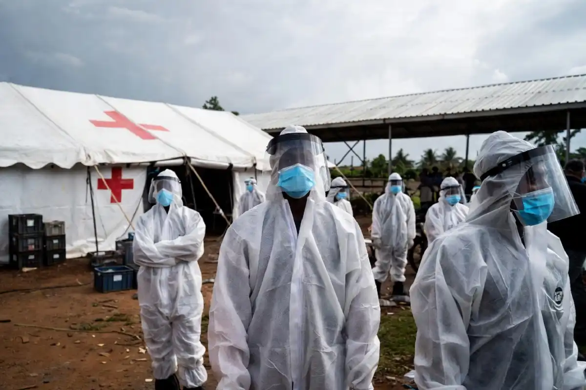 Health workers in protective gear during DR Congo Ebola outbreak response 2026