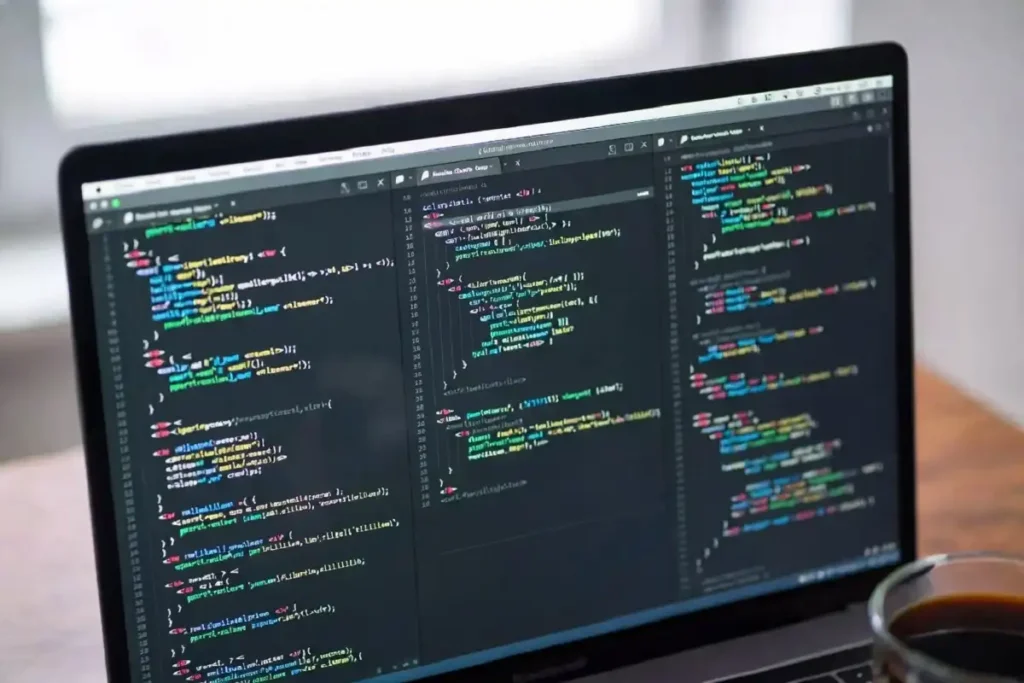 Laptop screen displaying popular vibe coding tool interfaces in 2026