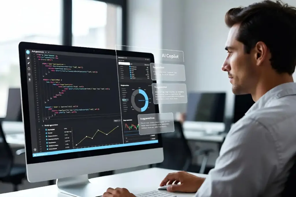 Analyst reviewing AI-generated output, showing how the data analyst future blends human judgment with AI automation